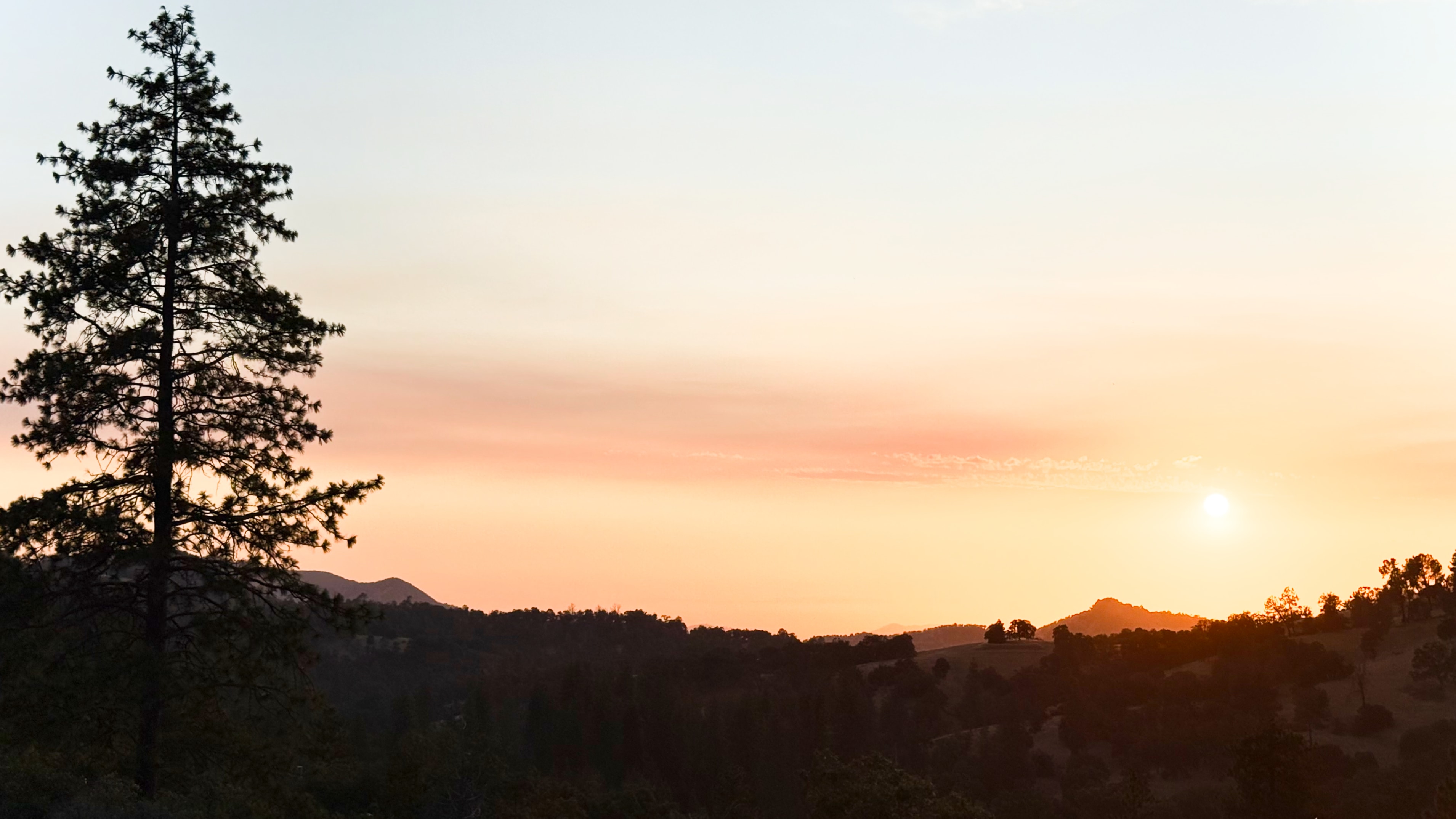 Coffee beans on a rustic table with the Sierra Nevada mountains in the background at sunrise